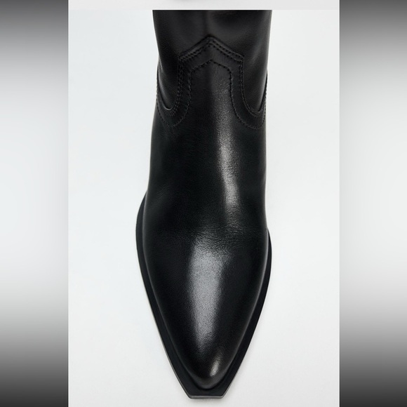 ZARA - Leather Cowboy Boots - Picture 7 of 7